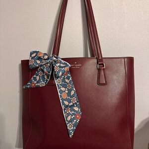 Kate Spade Deep Red Leather Tote
